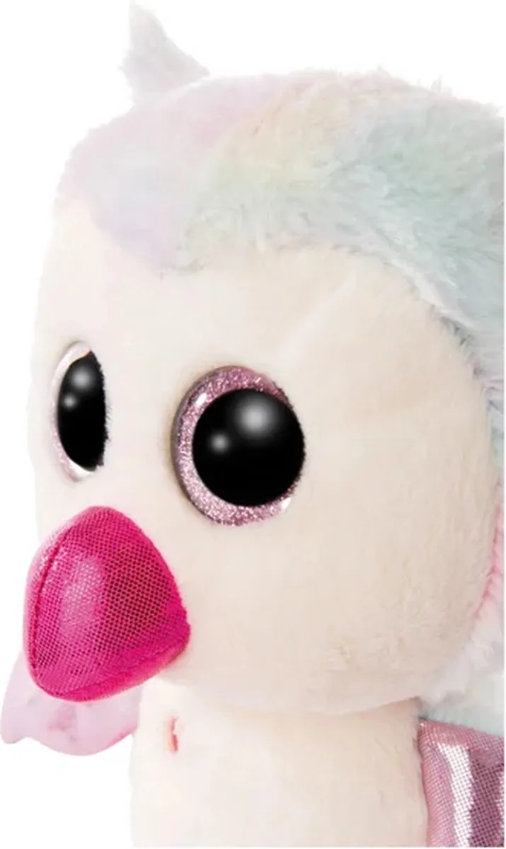 Nici Knuffel Glubschis Uil Junior 25cm - Wit/Roze