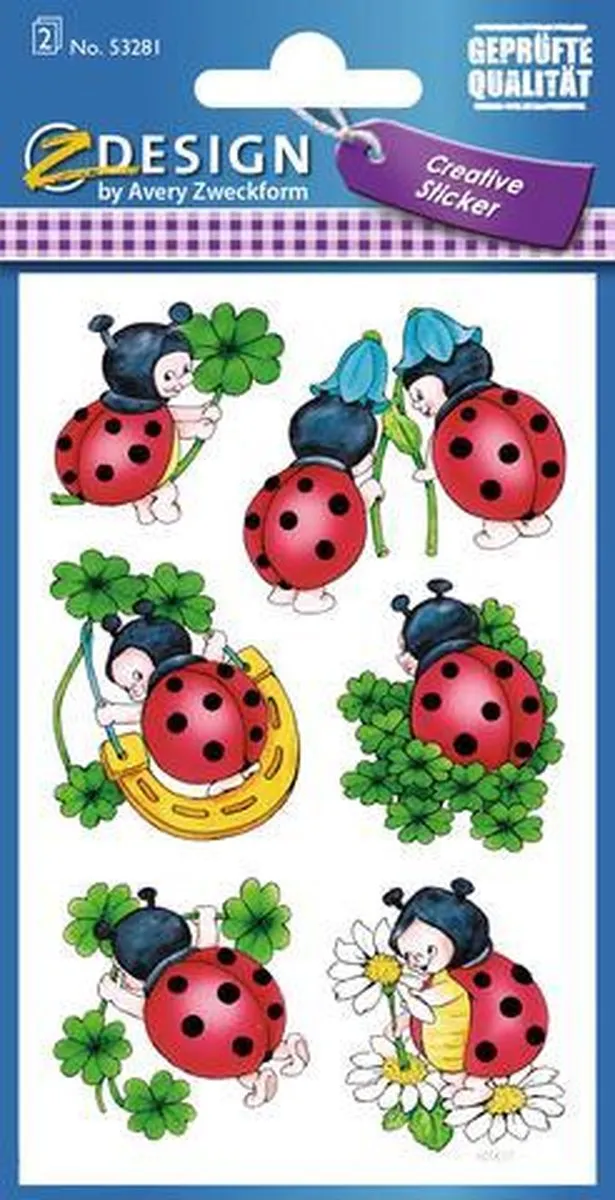Avery Stickervel Lieveheersbeestje 12-delig