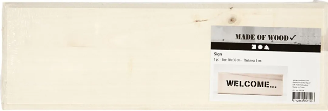 Creativ Company Houten Schild DIY 10x30x1cm - Hout naturel
