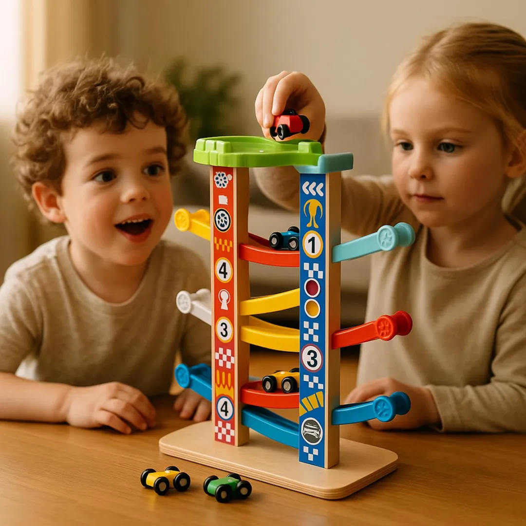 Tooky Toy Speelgoed Toren - 8-delig Montessori Houten Speelgoed - Meerkleurig