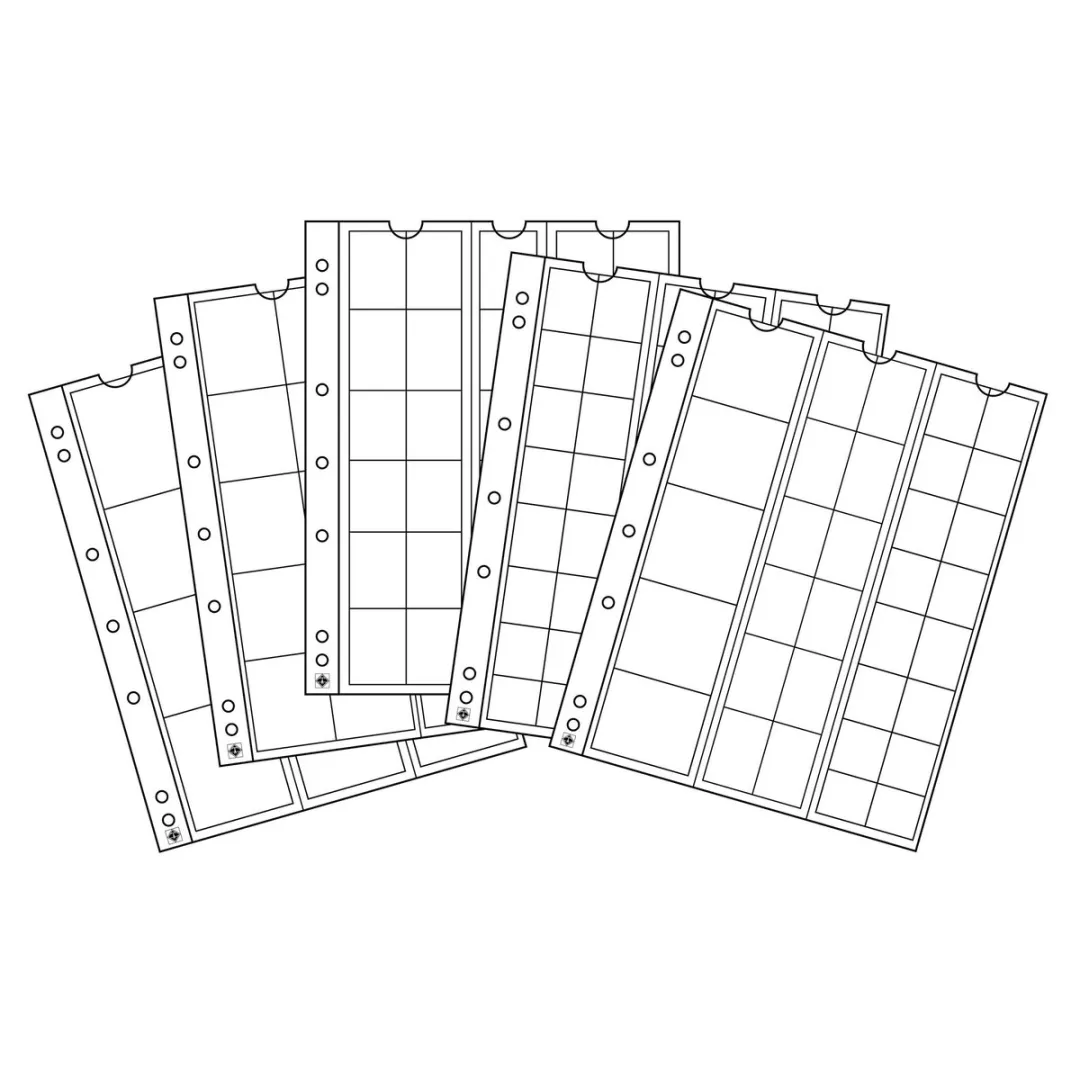 Leuchtturm Numis Bladen 12 Vakken - 5 Stuks - Transparant