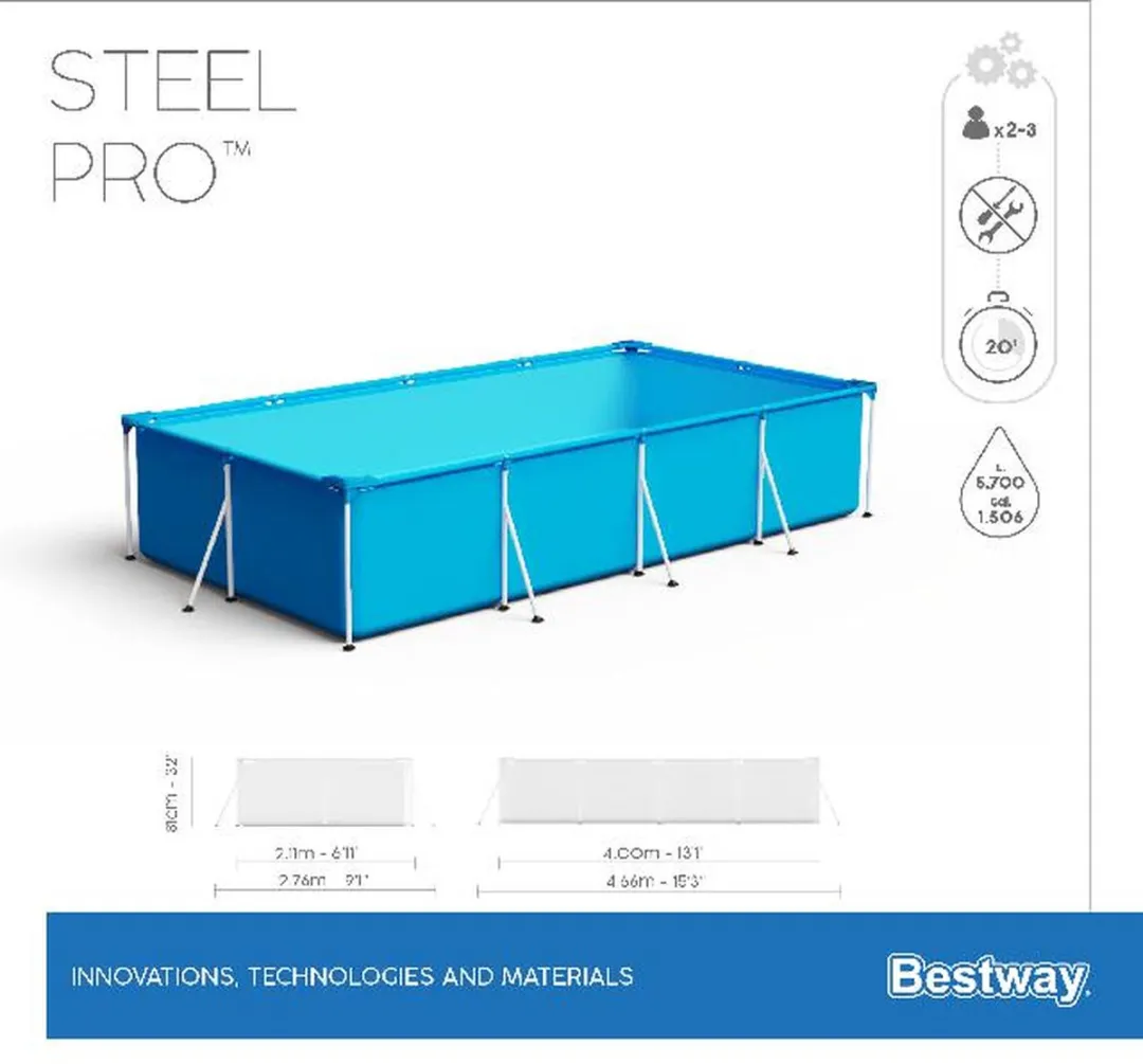 Intergard Zwembad 400x211x81cm - 5700L - Groen - afbeelding 6 van 6