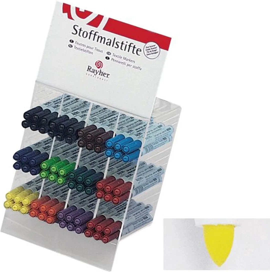 Rayher Textielstift Geel - Fijne punt