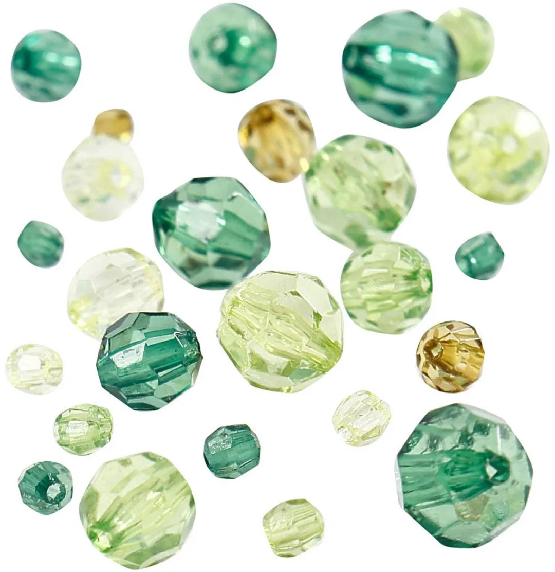 Creativ Company Plastic Facet Kralenmix Groen 170 Stuks