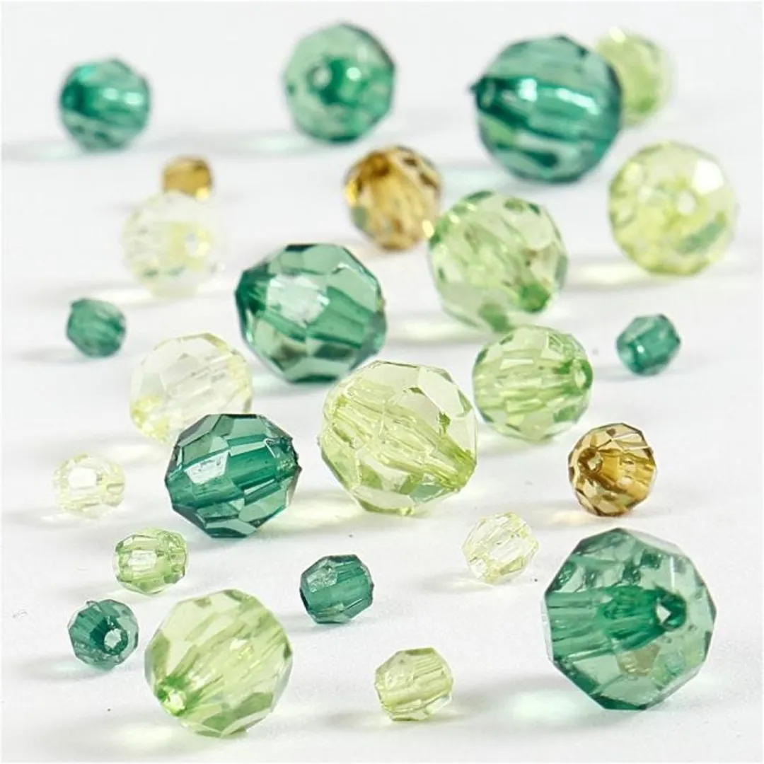 Creativ Company Plastic Facet Kralenmix Groen 170 Stuks