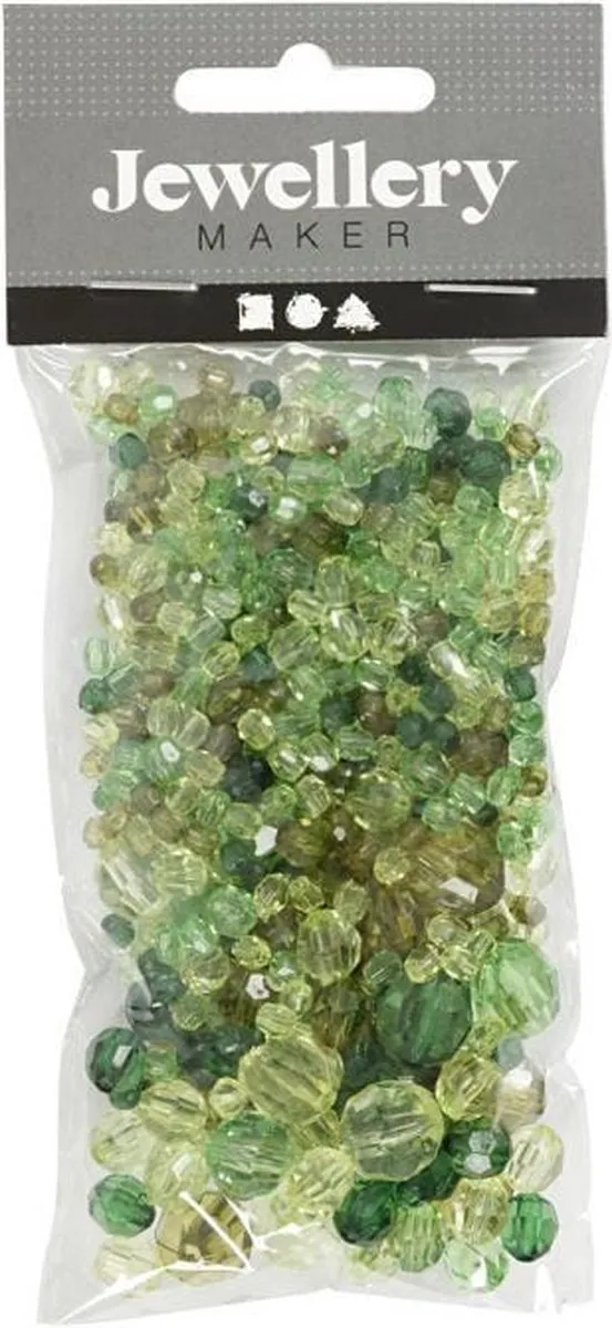 Creativ Company Plastic Facet Kralenmix Groen 170 Stuks