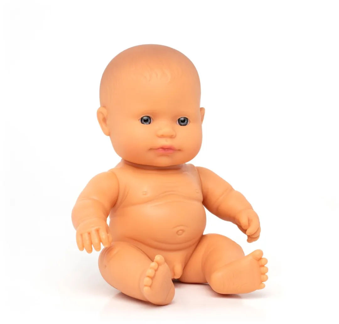 Miniland Babypop Europese Jongen 21cm - Educatief Speelgoed - 8413082311414