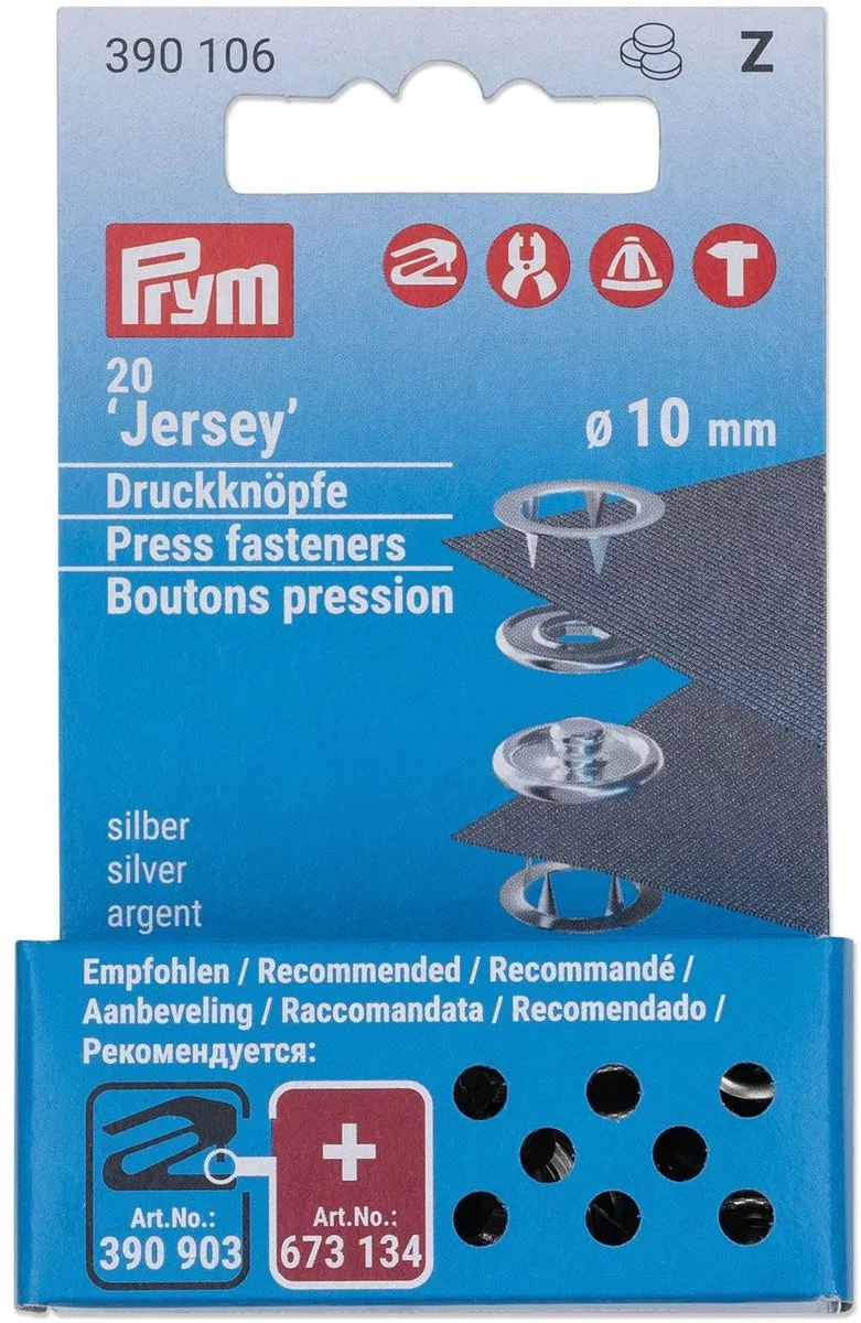 Prym Jersey Drukknopen 10mm Silver - 1 Stuk