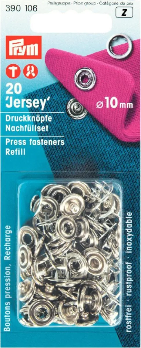 Prym Jersey Drukknopen 10mm Silver