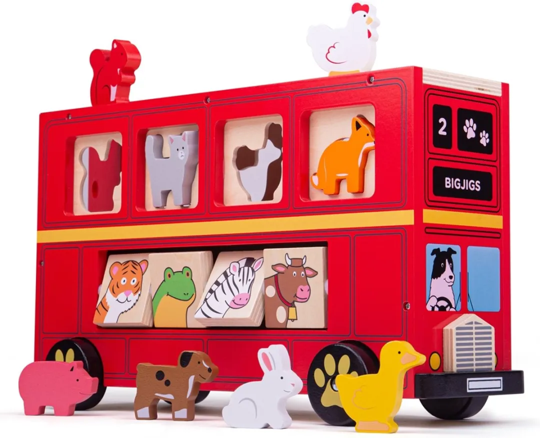 BIGJIGS Vormenstoof Dierenbus BJ692