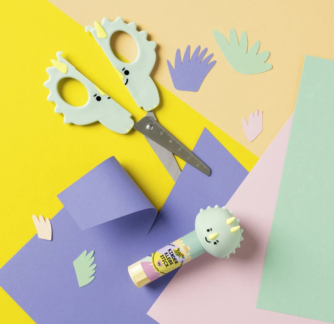 Folia Kinderschaar Dino 160mm - Mintgroen/Roz/Wit/Zilver/Zwart