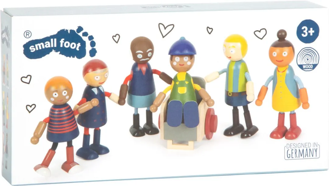 Small Foot Houten Poppenhuis Familie met Rolstoel - 6 Speelfiguren & 6 Meubels