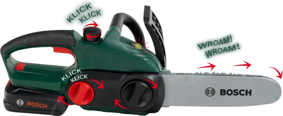 Klein Toys Bosch Mini Chain Saw II Kettingzaag - Groen