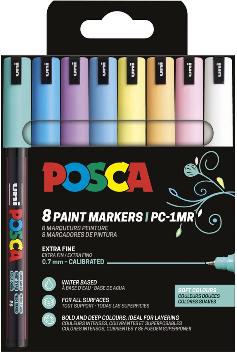 Posca Uni PC1MR Metallic Blauw Stiften - 0.7mm - 4 Stuks
