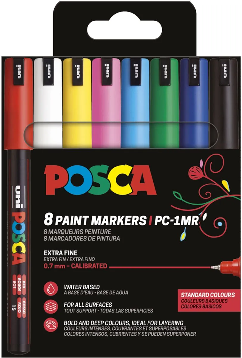 Posca Uni PC1MR Metallic Blauw Stiften - 0.7mm - 4 Stuks