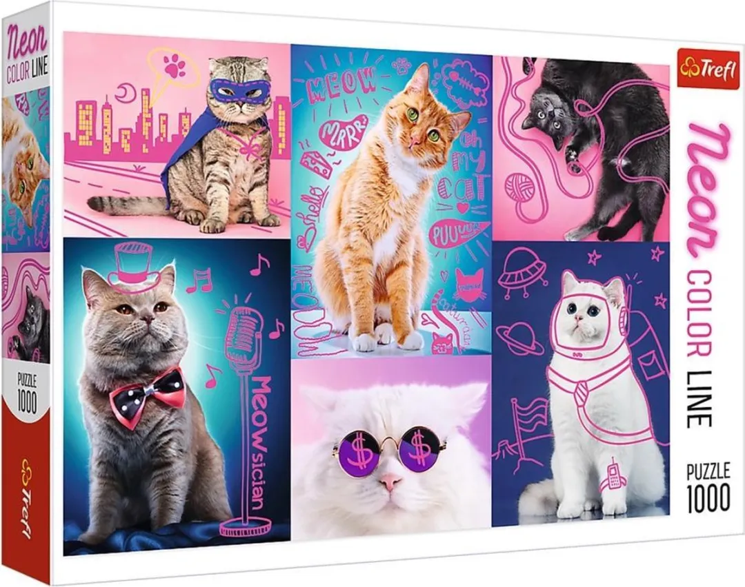 Trefl Neon Super Cats Puzzel 1000 Stuks - Diversen