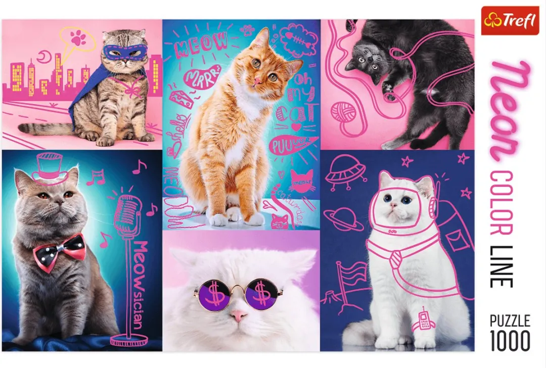 Trefl Neon Super Cats Puzzel 1000 Stuks - Diversen