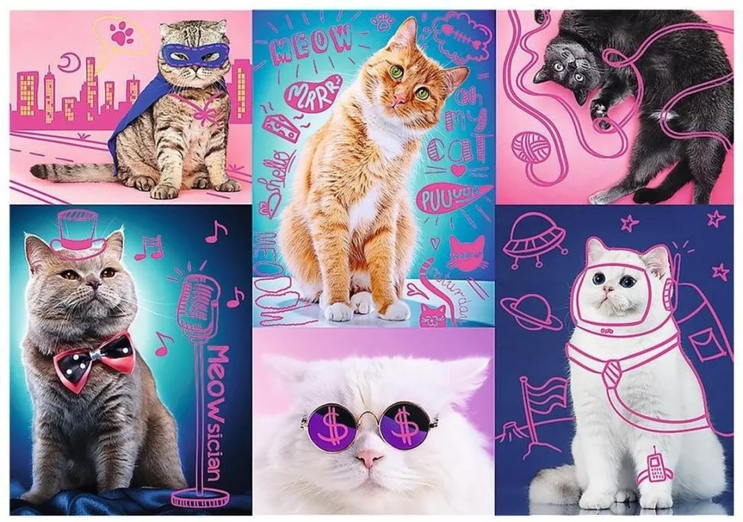 Trefl Neon Super Cats Puzzel 1000 Stuks