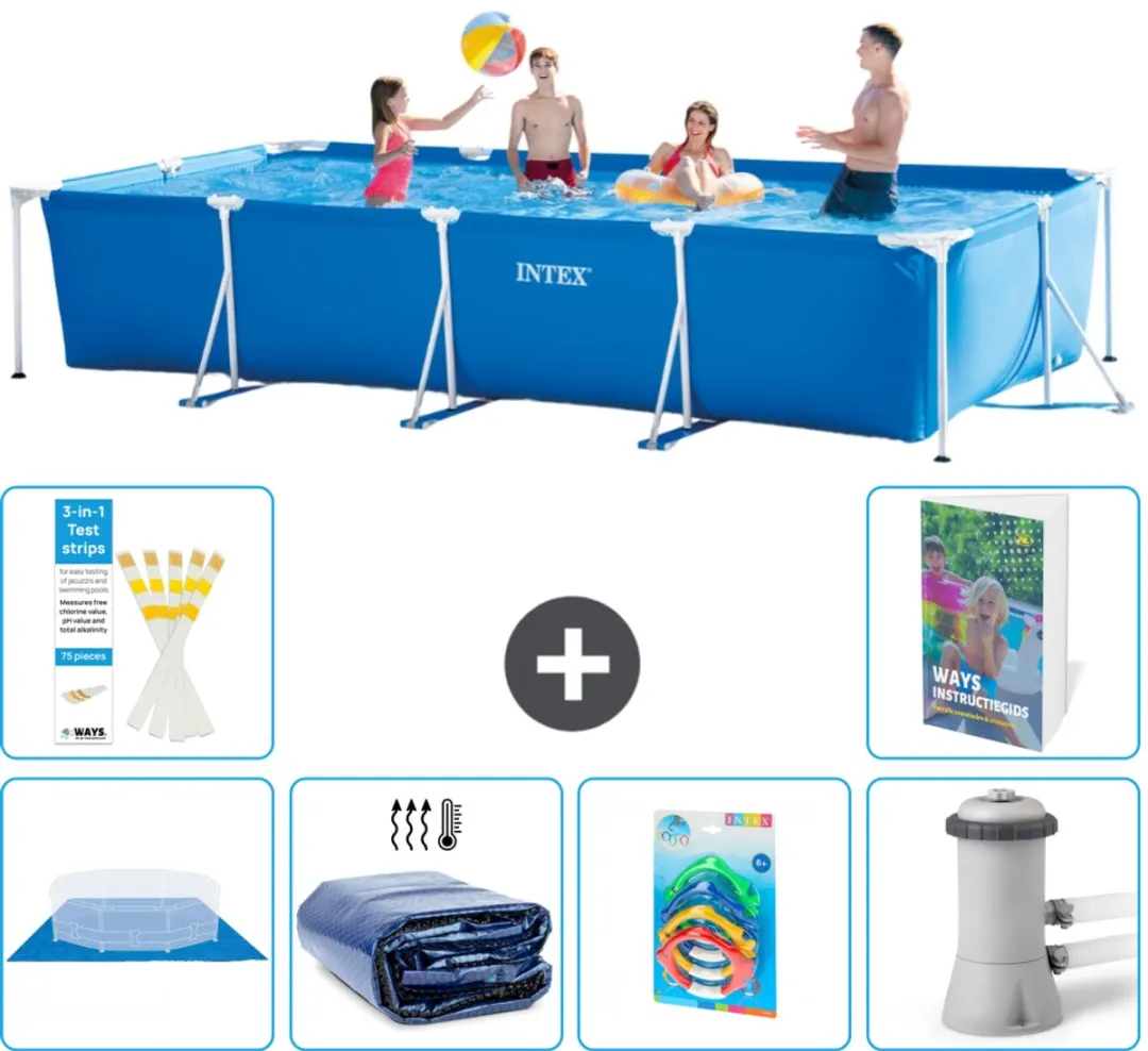 Intex Frame Zwembad 450x220x84cm Blauw - 7-delig