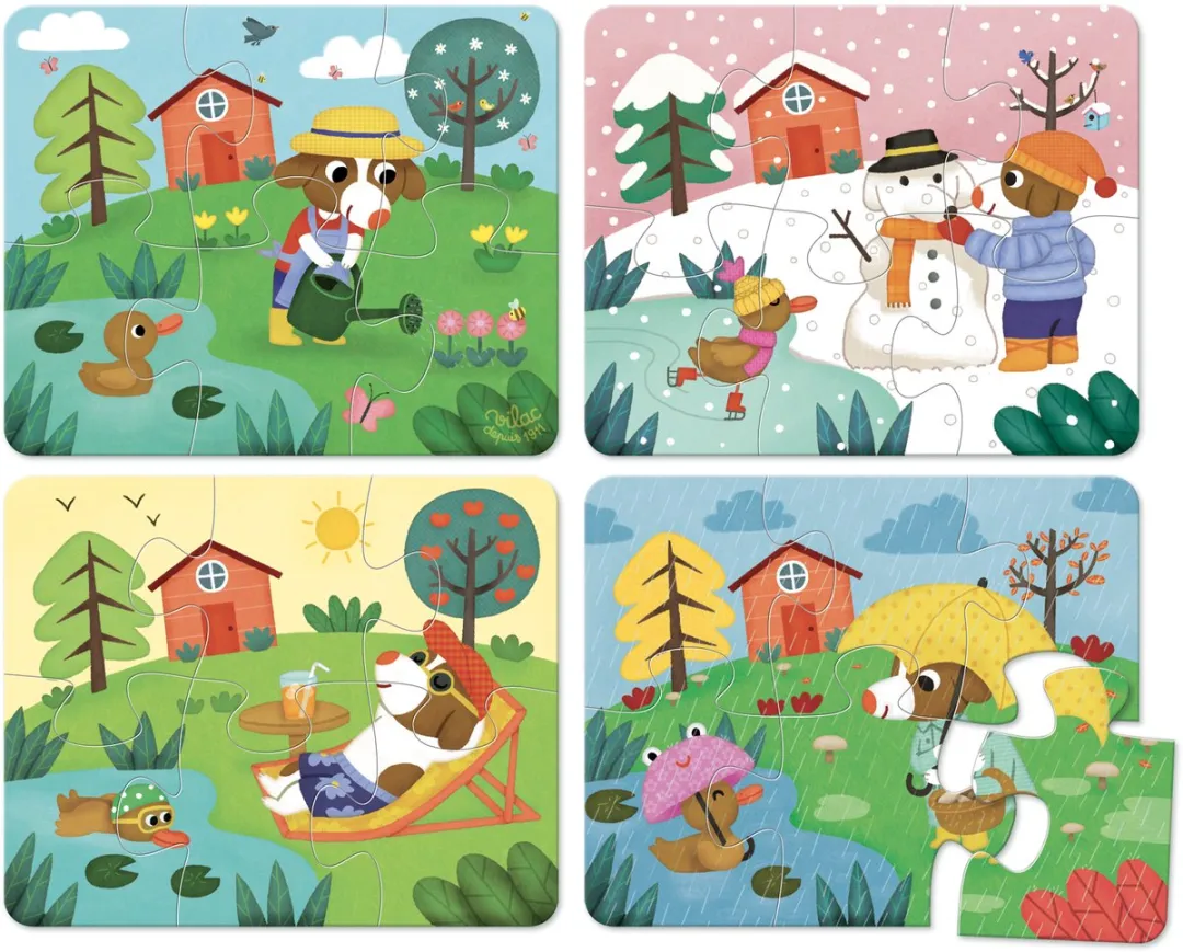 Vilac 4 Seizoenen Puzzel - 24 Stuks - Multi