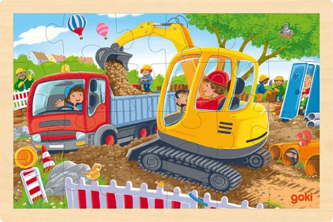 Goki Excavator Puzzle 96 Stuks