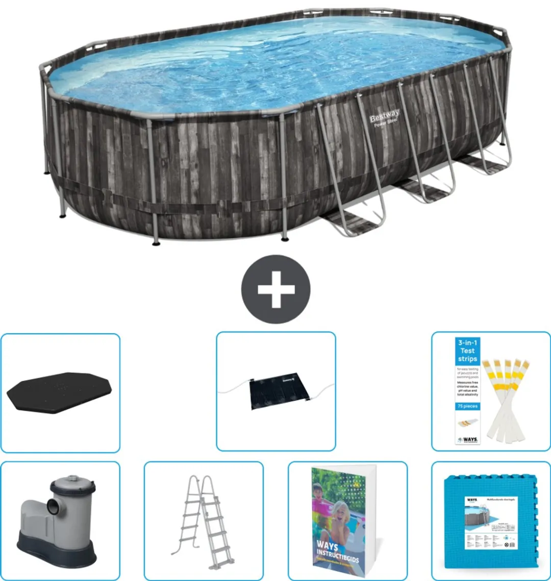 Bestway Ovaal Power Steel Zwembad 610x366x122cm