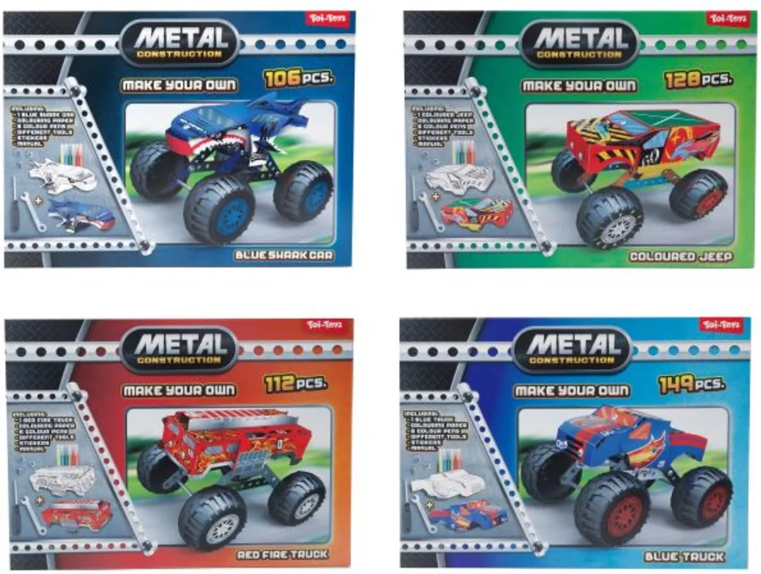 Toi-Toys 3D Constructiemetaal Monstertruck Bouwset 2-delig
