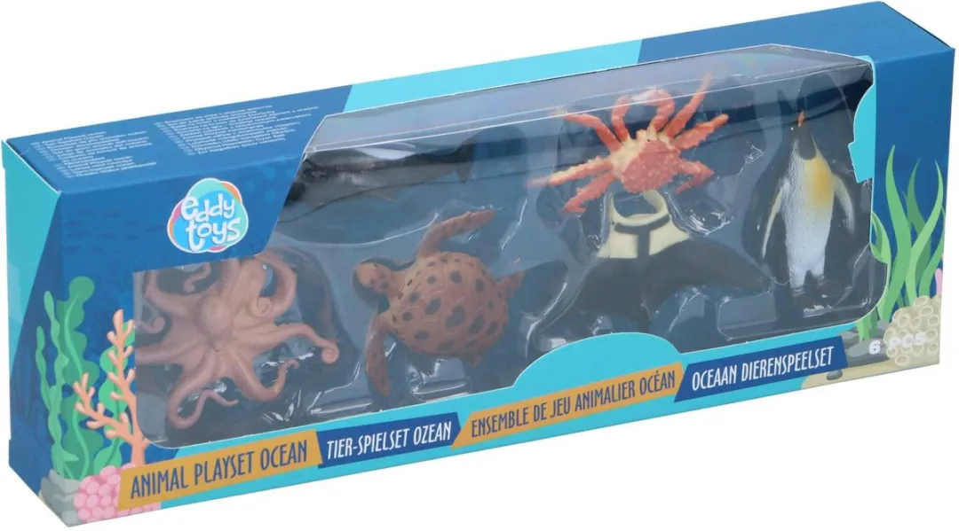 Eddy Toys Oceaan Dieren Speelset - 6 Realistische Zeedieren - Multi