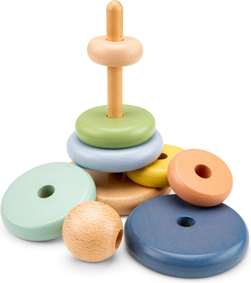 New Classic Toys Houten Stapeltoren 9-delig - FSC - Vanaf 12 maanden