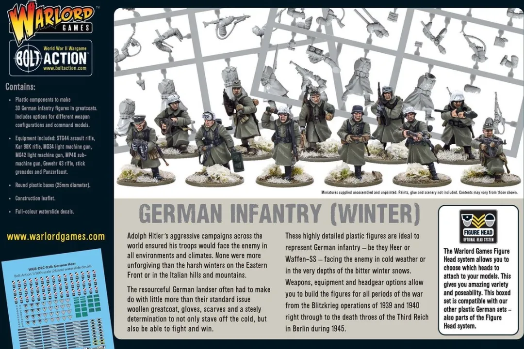 Warlord Games Bolt Action Duitse Infanterie Winter - 30 Onderdelen