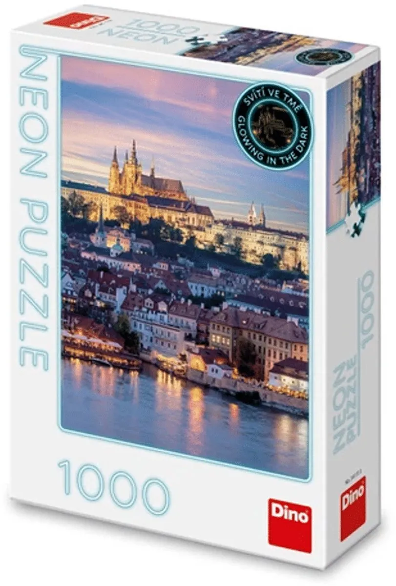 Dino Puzzle Glow in the Dark Kasteel Praag 1000 Stuks - Neon