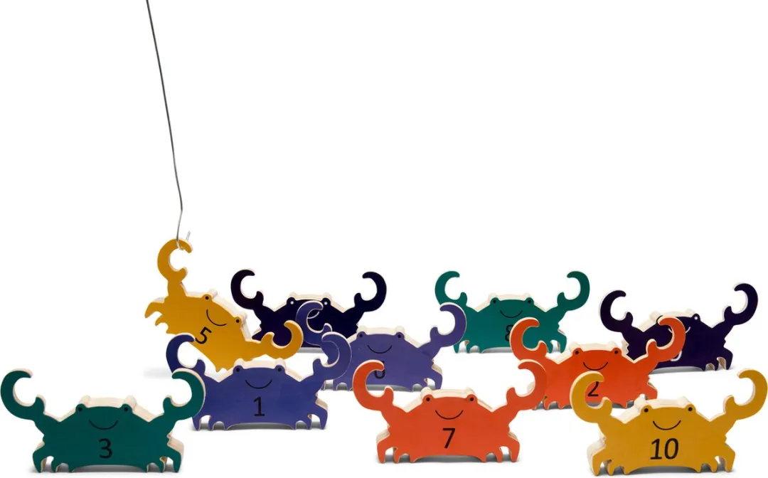 BS Toys Krabben Vissen Houten Speelgoedset - 12-delig - 2 Hengels - afbeelding 6 van 6