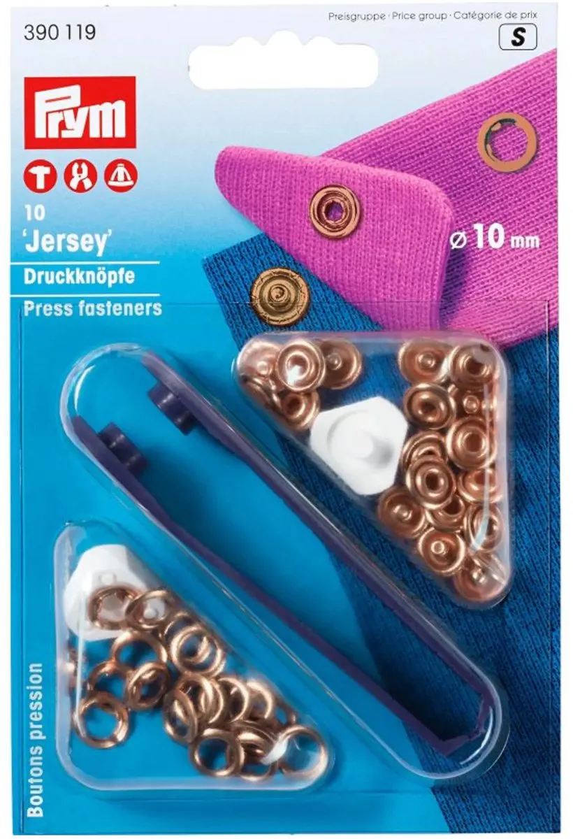 Prym Jersey Drukknopen 10mm Koper - 10 Stuks