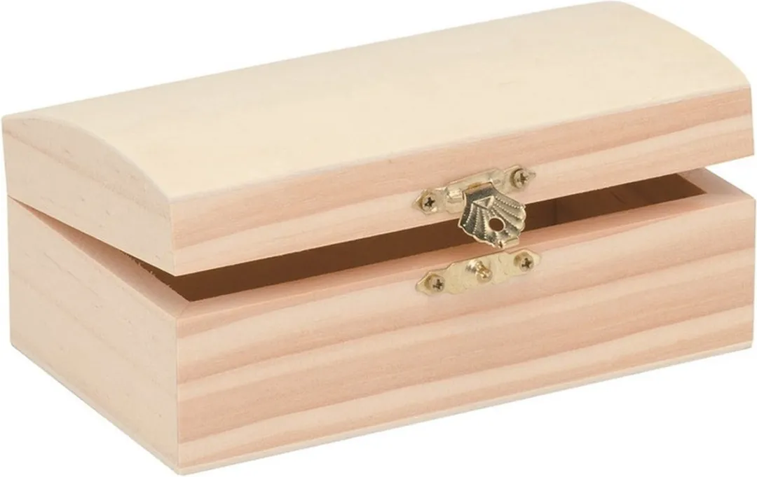 Glorex Hobby Houten Kistjes Ronde Deksel 14x8cm - 2 Stuks