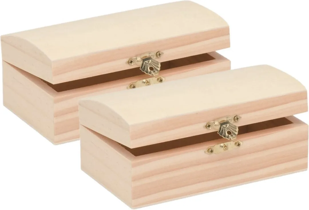 Glorex Hobby Houten Kistjes Ronde Deksel 14x8cm