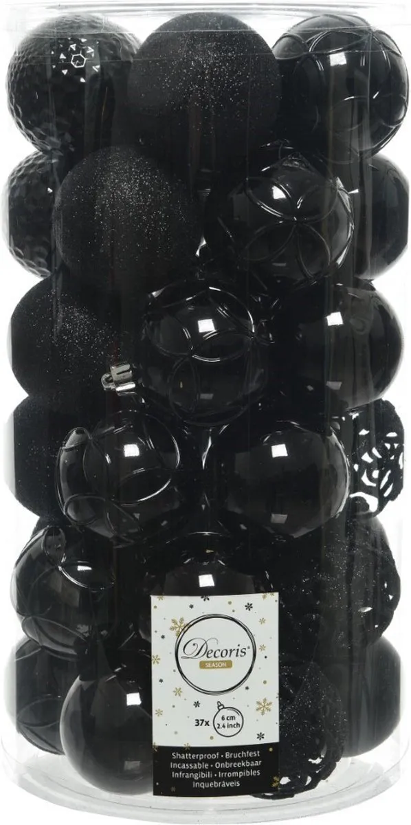 Decoris Kunststof Kerstballen 6cm