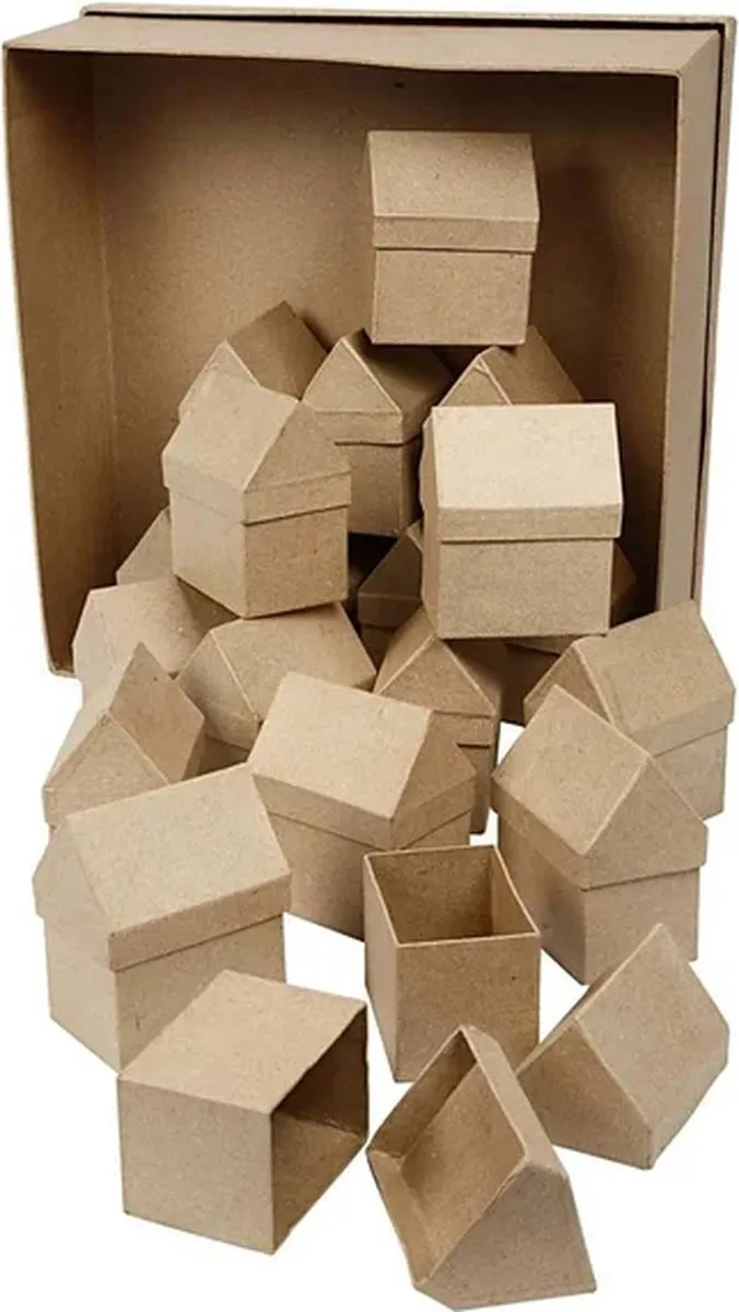 Creativ Company Creotime Huizen 6x8,5cm - 40 Stuks - Bruin