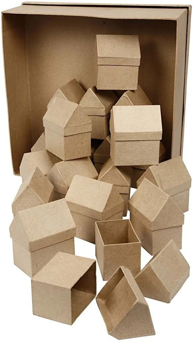 Creativ Company Creotime Huizen 6x8,5cm - 40 Stuks - Bruin