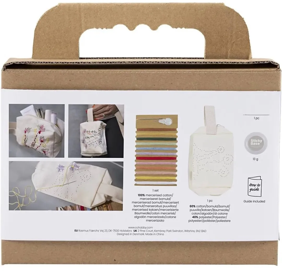 Creativ Company Mini Hobbyset Borduurwerk Make-up Tas - Multicolor