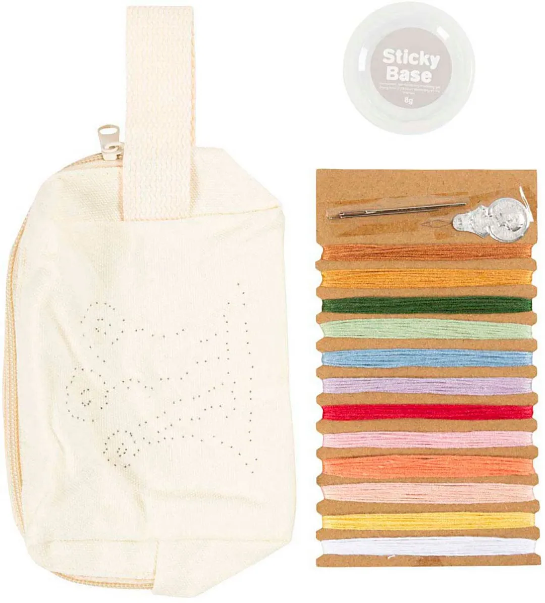 Creativ Company Mini Hobbyset Borduurwerk Make-up Tas - Multicolor