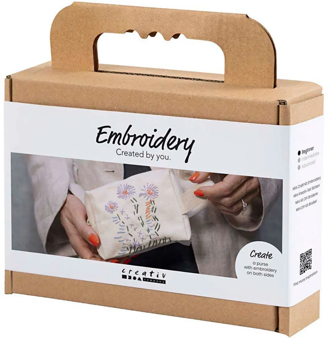 Creativ Company Mini Hobbyset Borduurwerk Make-up Tas - Multicolor