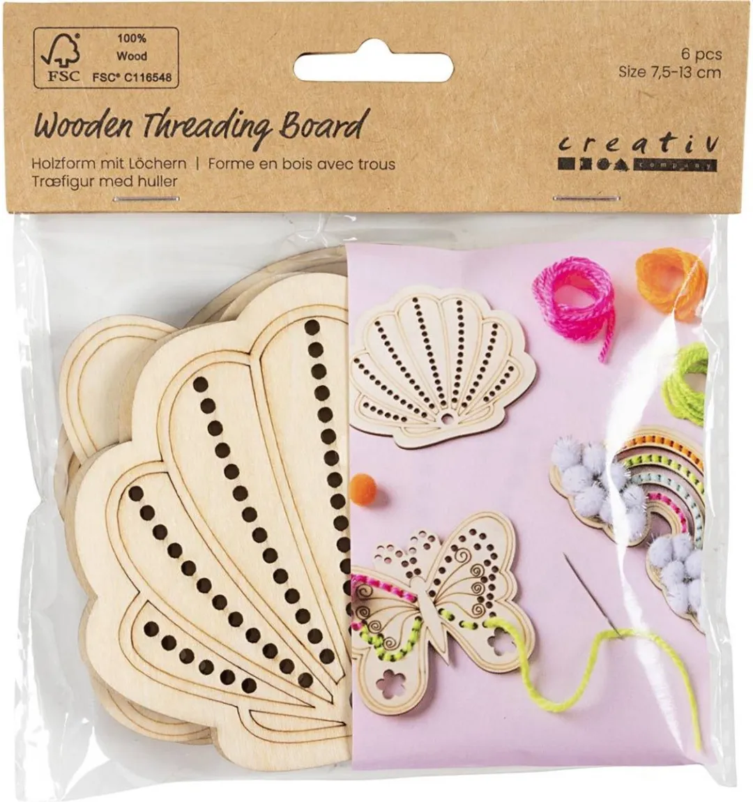 Creativ Company Houten Vormen Multicolor - 6 Stuks
