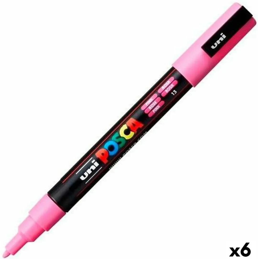 Posca PC-3M Fine Tip Verfstiften - Roze - 6 Stuks
