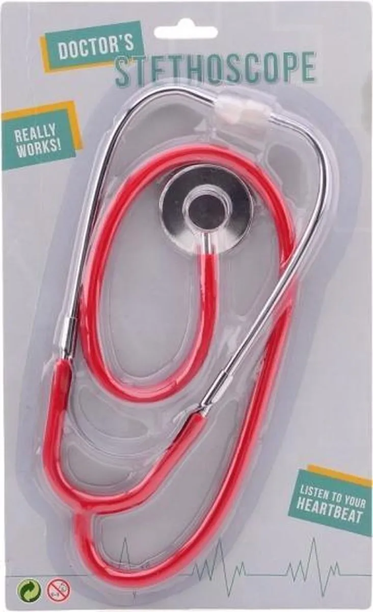 Johntoy Metalen Doktersstethoscoop - Rood