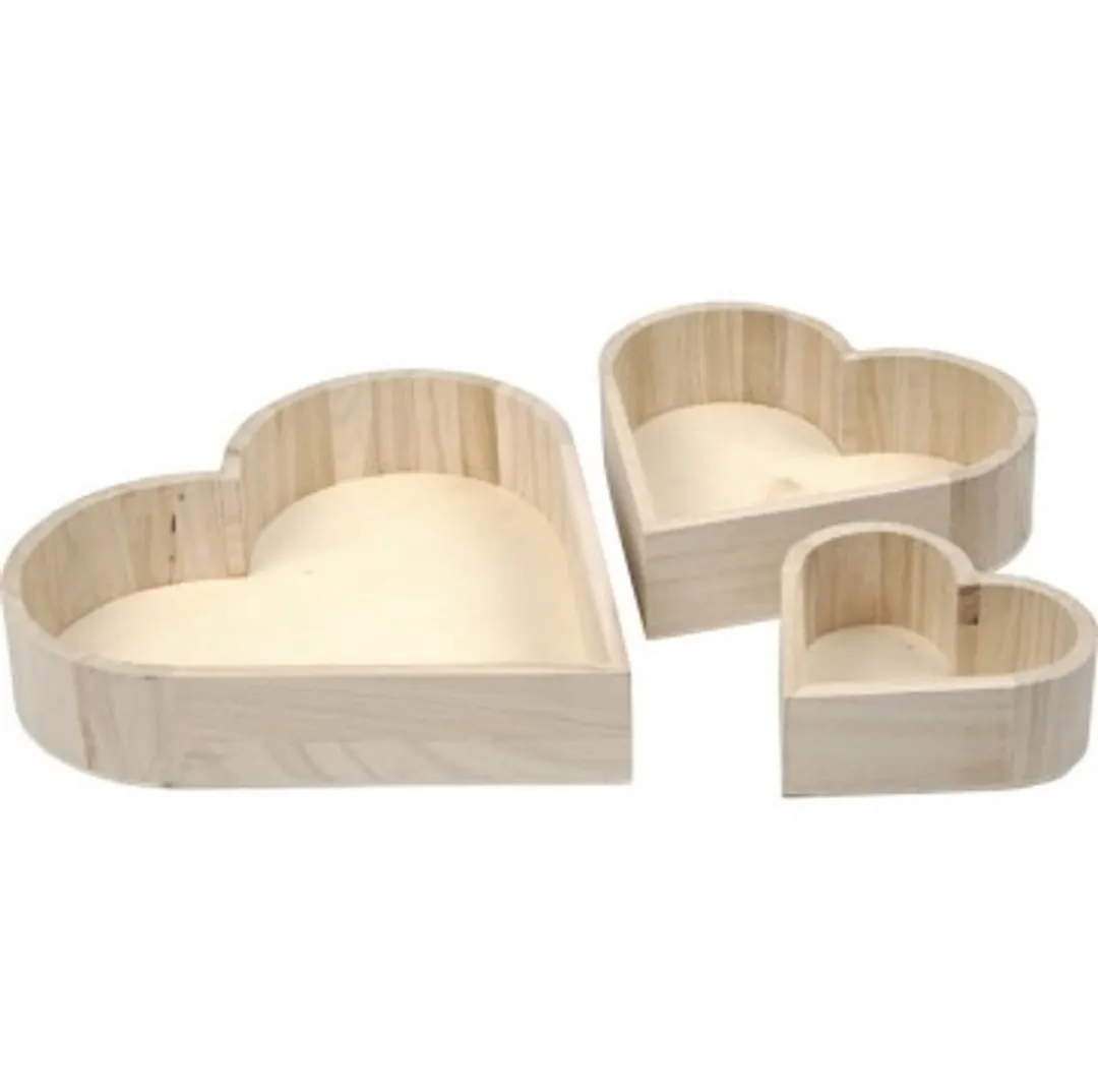 Creativ Company Houten Hartvormige Schalen