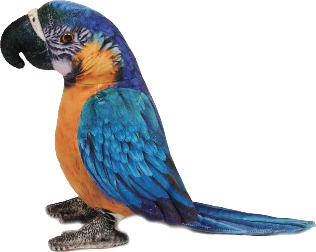 PIA Soft Toys Knuffelpapegaai - 20cm - Blauw