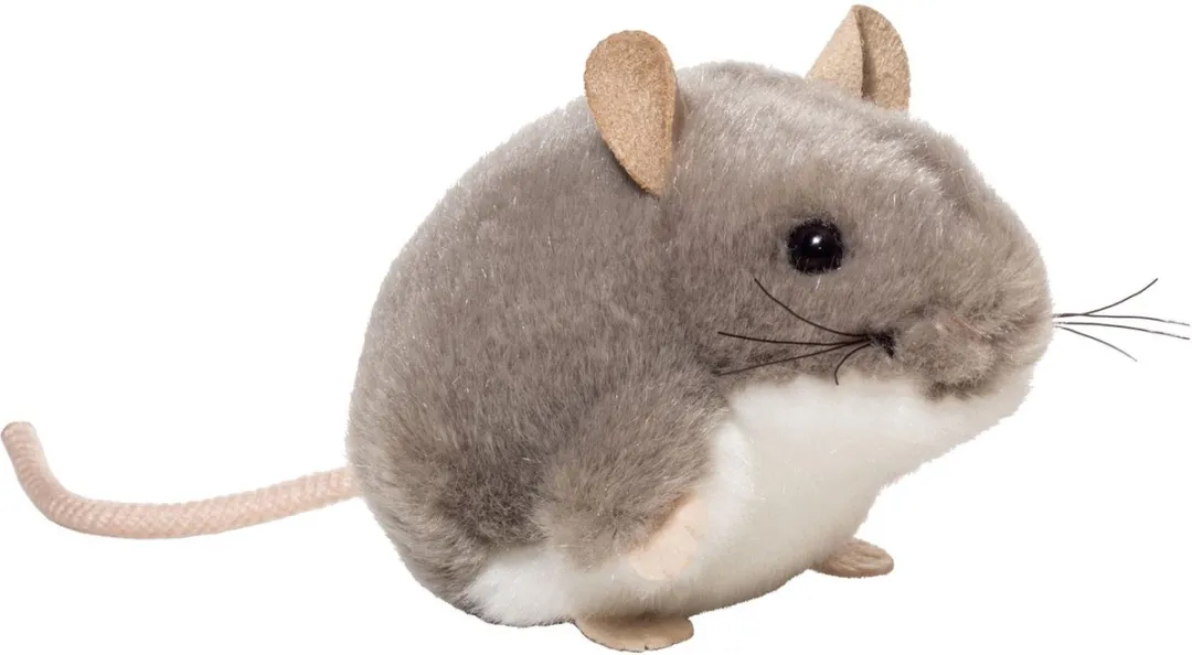 Teddy Hermann Knuffeldier Muis - 2x - Grijs - 9 cm