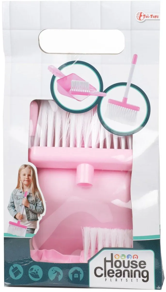 Toi-Toys Schoonmaakset Bezem met Stoffer en Blik - Multicolor