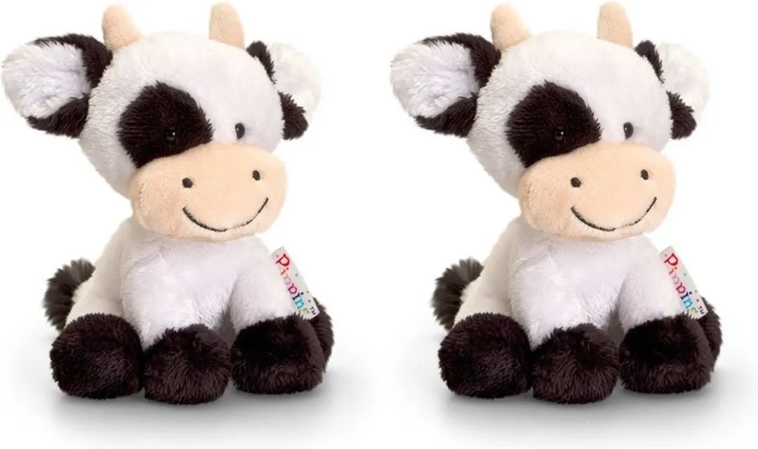 Keel Toys Berta & Clara Koe Knuffels 14cm