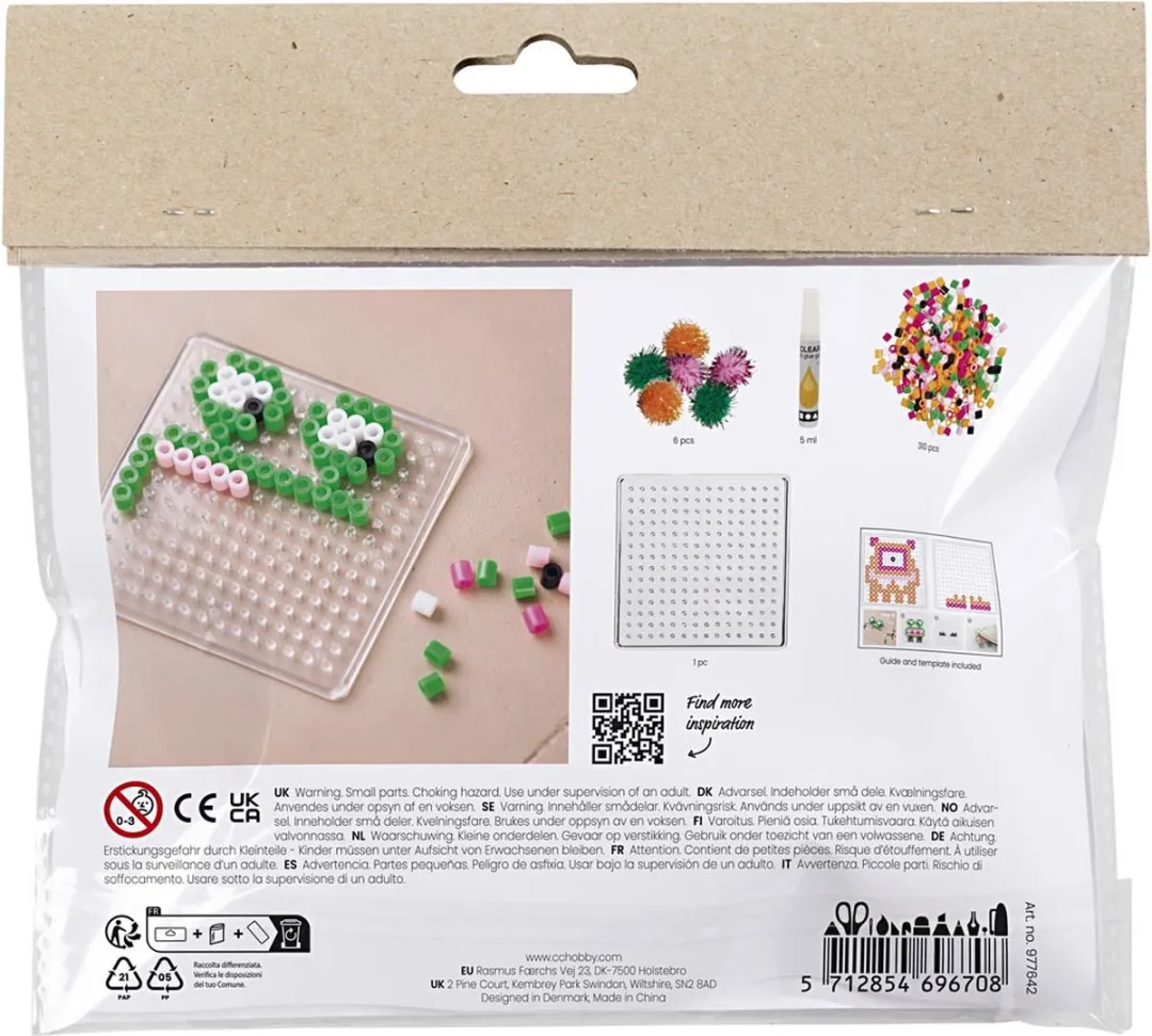 Creativ Company Mini Hobbyset Strijkkralen Monster - Multicolor